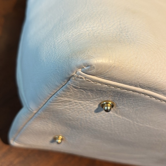 Dooney & Bourke  Satchel   Dome top pebbled leather  ivory/ light brown Like New - Picture 11 of 16